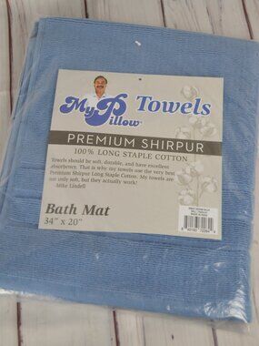 My Pillow Premium Shirpur Bath Mat 34" by 20" 100% Long Staple Cotton Denim NEW